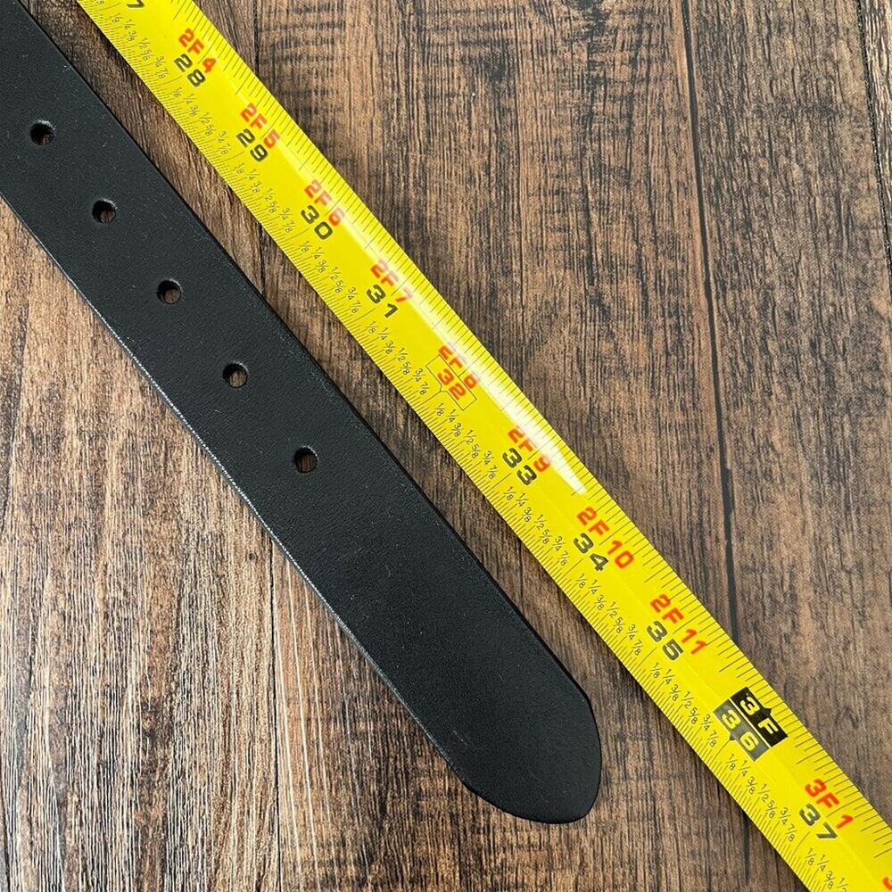 VTG Ralph Lauren Polo Leather Belt Y2K Hinge Buckle Edgy Womens Size Small Black - Picture 13 of 16
